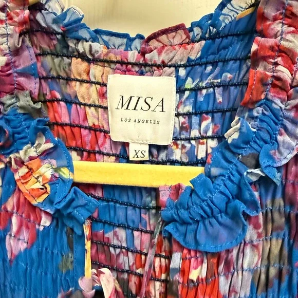 MISA Los Angeles Floral Smocked Wist Mini Dress - Picture 6 of 13